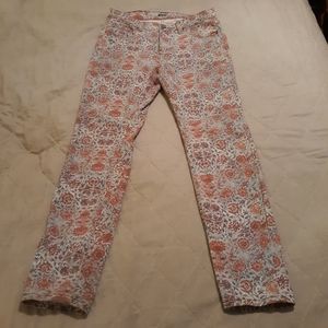 BDG Blue Red Floral Printed Skinny Jeans Size 31